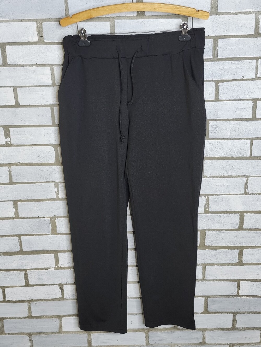 • Joie Women's Pull-On Drawstring Waist Casual Pants Size Large Black Pockets